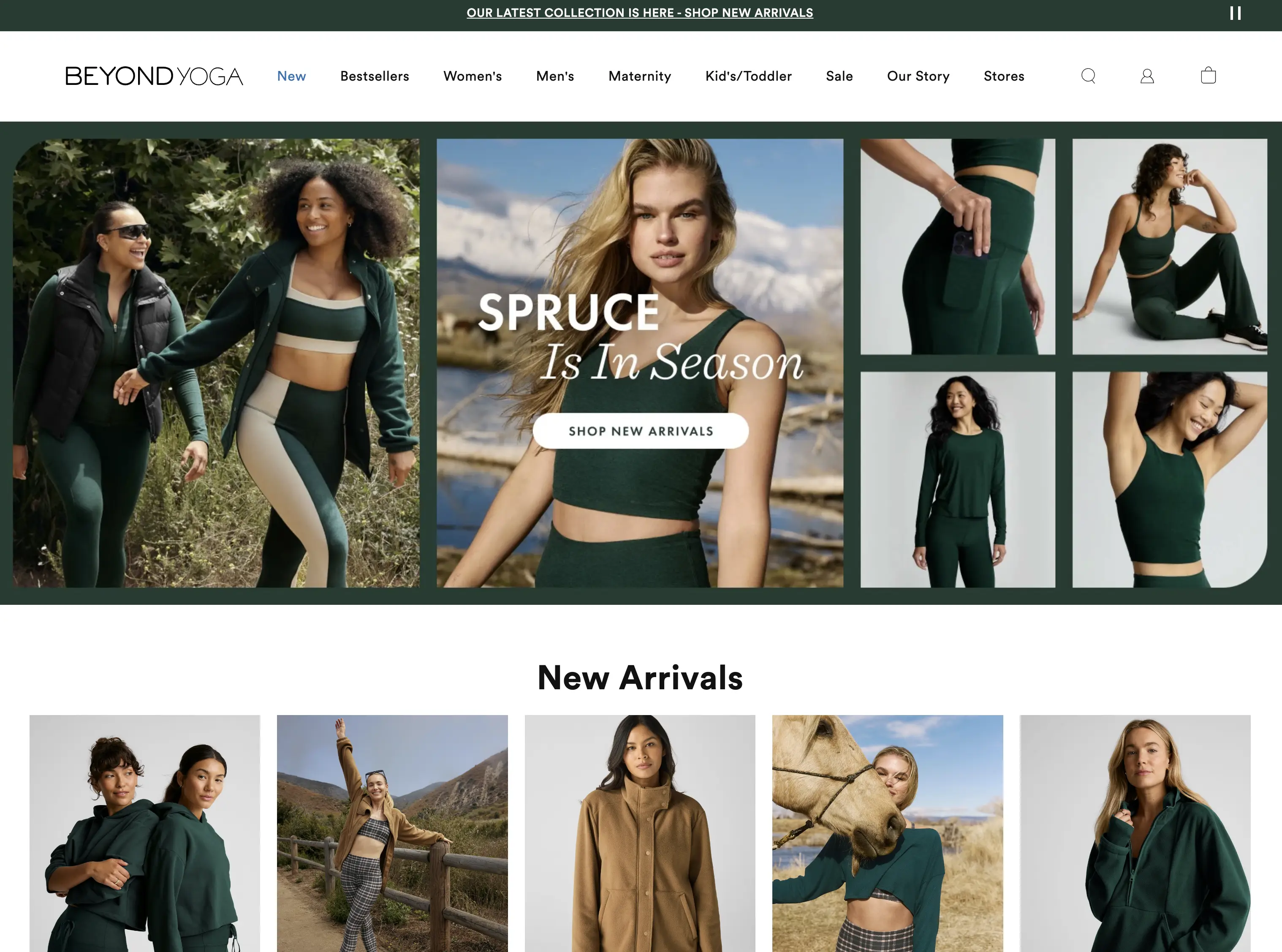 Ecommerce Yoga Website Example